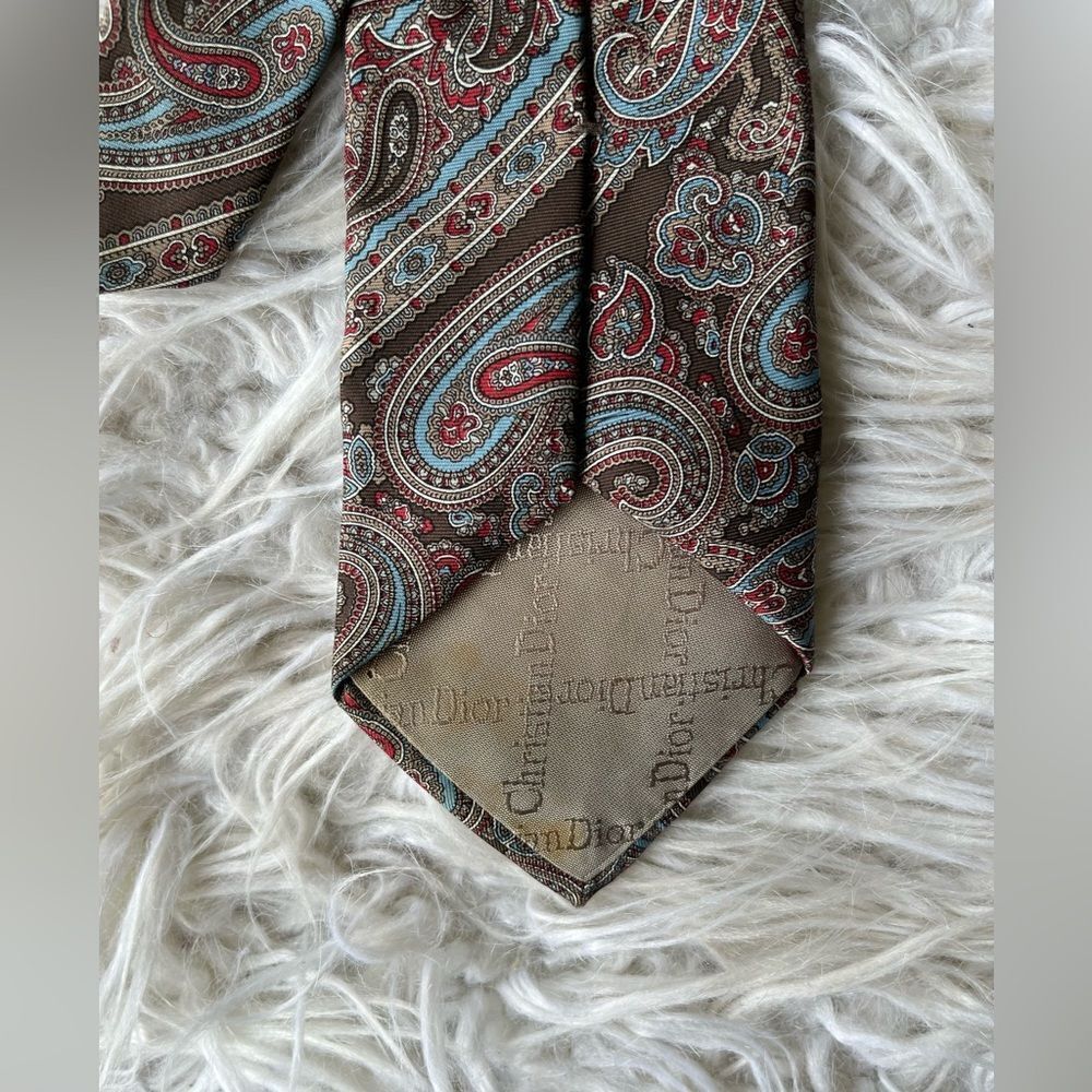 Vintage Christian Dior ⭐️Monsieur Paisley ⭐️100% silk neck tie - Picture 3 of 3